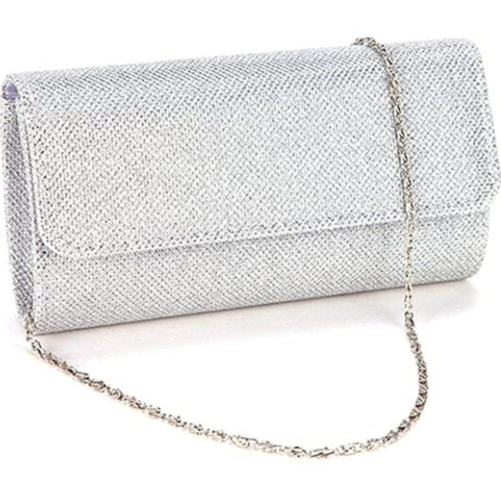 Sparkling Clutch for Women-  Silver